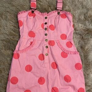 Unique Vintage Pink and Red Mini Dress